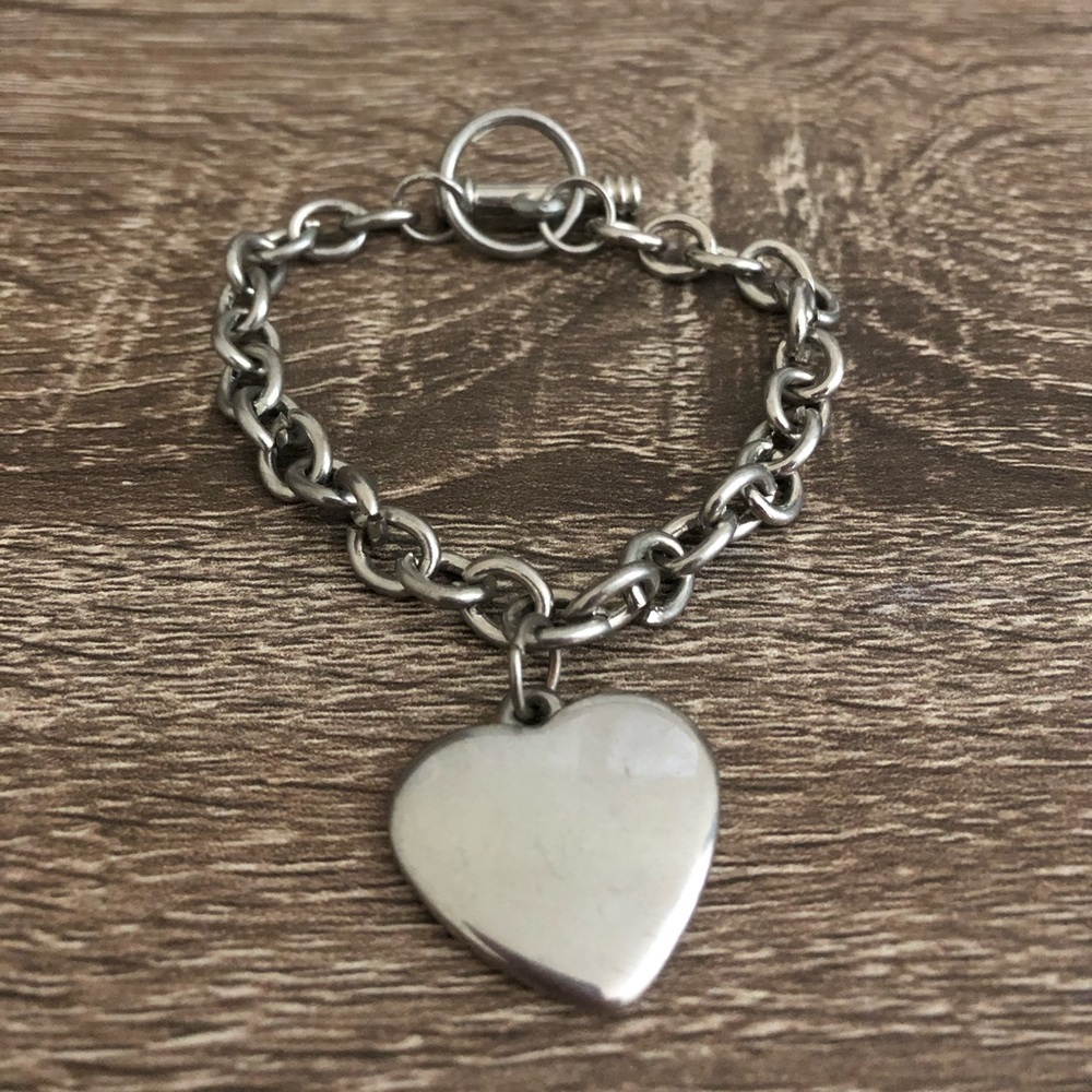 Charming Charlie heart charm bracelet